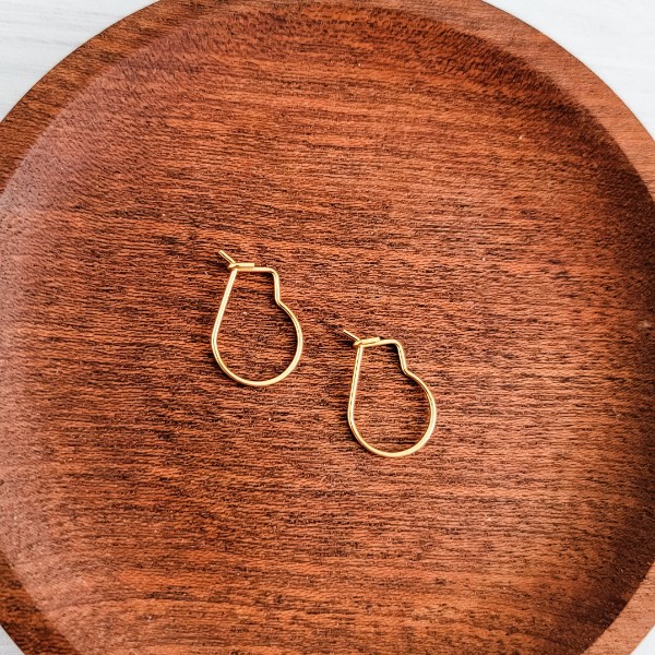 18mm Gold Stainless Steel Kidney Hook, 20 Pieces, Earring Hook #5