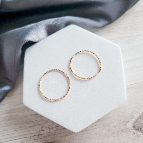 25mm Gold Hammered Stainless Steel Circle Linking Rings (Sparkle Effect), 10 Pieces, Connector #29