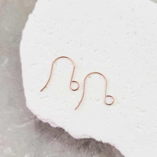 Soft Rose Gold Statement Large Loop Stainless Steel Ear Wires (6mm), 20 Pieces, Earring Hook #62