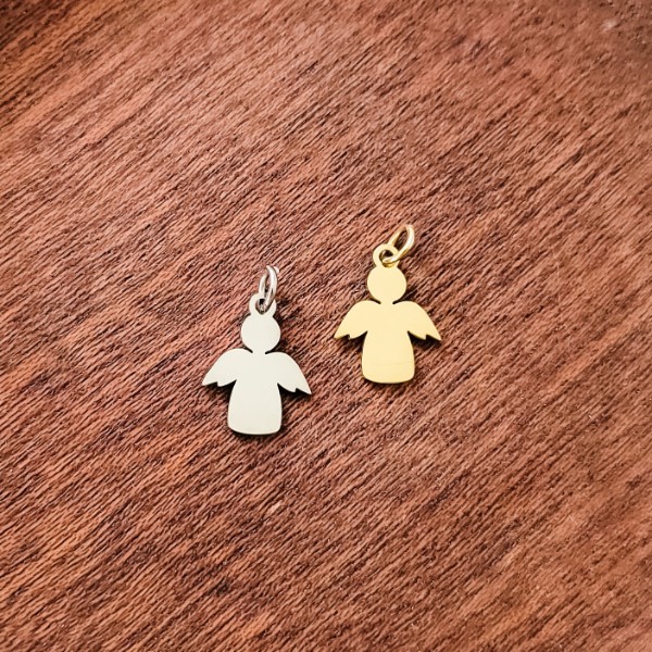 Angel Charms with Attached Jump Rings (Silver or Gold), 5 Total, Metal Blank #175