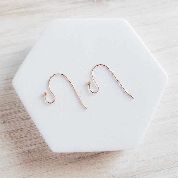 Ball Style Large Loop Soft Rose Gold Ear Wires Stainless Steel, 20 Pieces, Earring Hook #53
