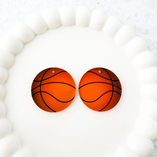 Basketball Earring Blank (1 Pair), Acrylic Print & Cut, Laser Blank #12