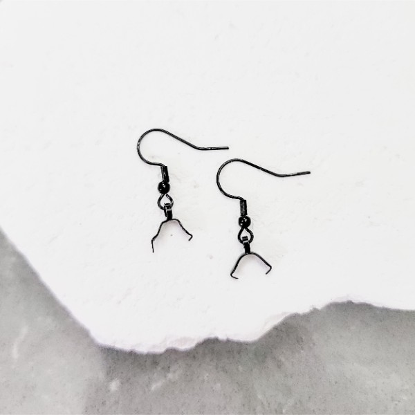 Black Pinch Bail Stainless Steel Ear Wires, 20 Pieces, Earring Hook #73