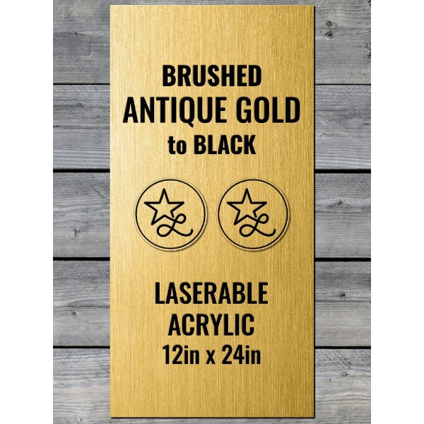 Brushed Antique Gold / Black Laserable Panels (12"x24")