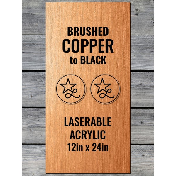 Brushed Copper / Black Laserable Panels (12"x24")