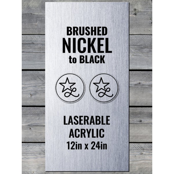 Brushed Nickel / Black Laserable Panels (12"x24")