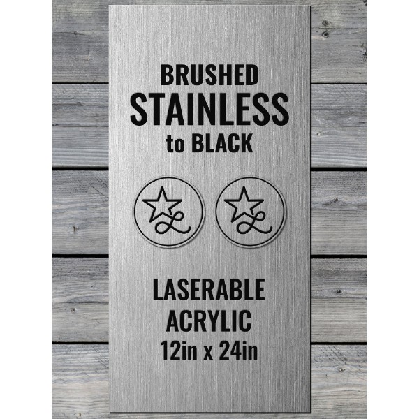 Brushed Stainless / Black Laserable Panels (12"x24")