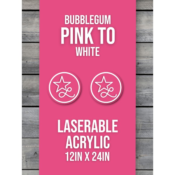 Bubblegum Pink / White Laserable Panels (12"x24")