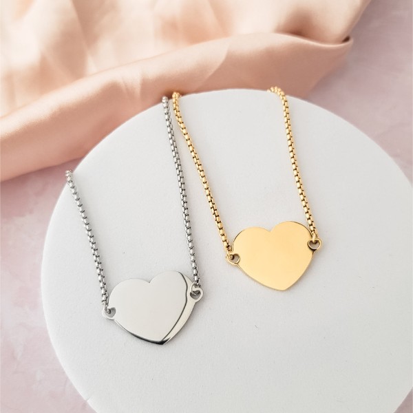 Centered Heart Bracelet (Silver or 14k Gold), 1 Total, Metal Blank #3