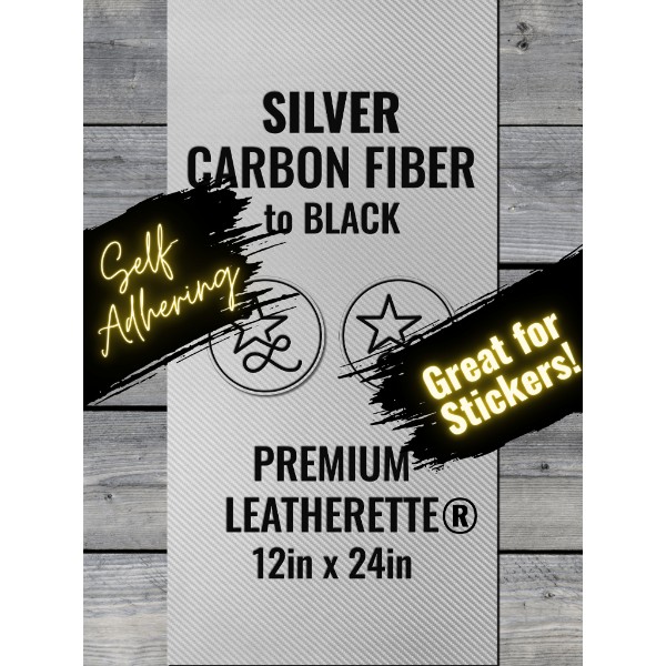 Self-Adhering Silver Carbon Fiber Leatherette