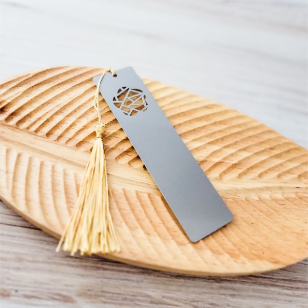 Flower Cutout Bookmark (Silver), Includes Tassel, 1 Piece, Metal Blank #71
