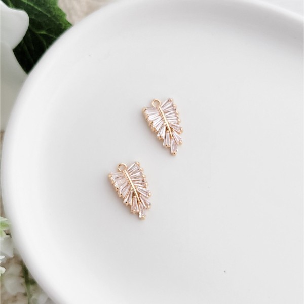 Gold Cubic Zirconia Trellis Charms, 10 Pieces, Charm #33