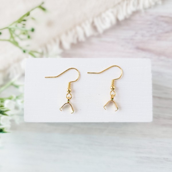 Gold Pinch Bail Stainless Steel Ear Wires, 20 Pieces, Earring Hook #70