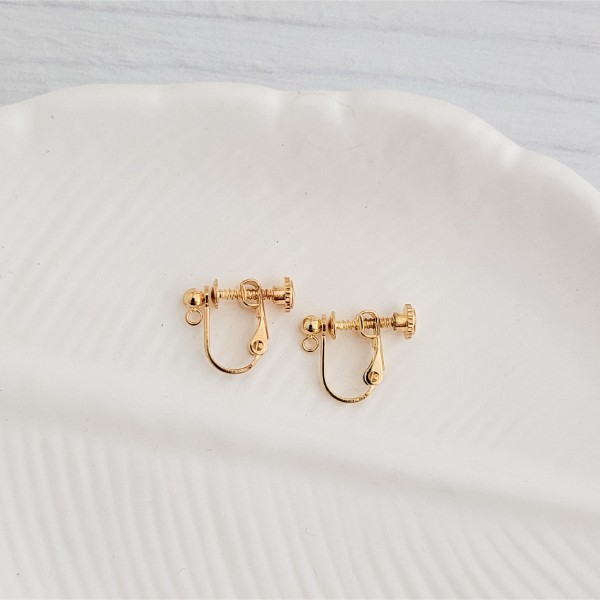 Gold Screw-Back Stainless Steel Clip-Ons, 10 Pieces, Earring Hook #7