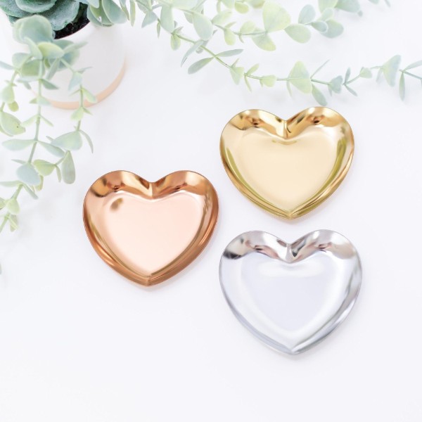 Heart Ring Dish (Gold, Silver, or Rose Gold), 1 Total, Metal Blank #55