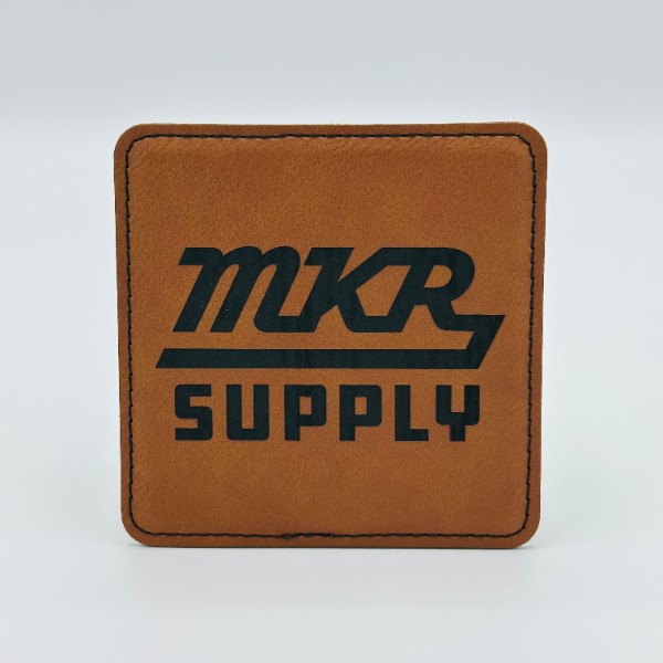 Leatherette Coaster - Light Brown/Black