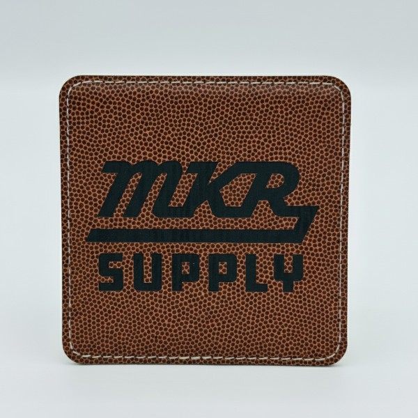 Leatherette Coaster - Football/Black