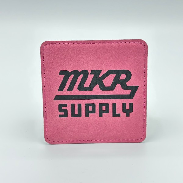Leatherette Coaster - Pink/Black