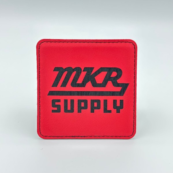 Leatherette Coaster - Red/Black