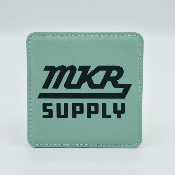 Leatherette Coaster - Teal/Black