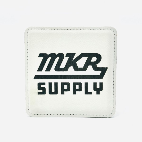 Leatherette Coaster - White/Black