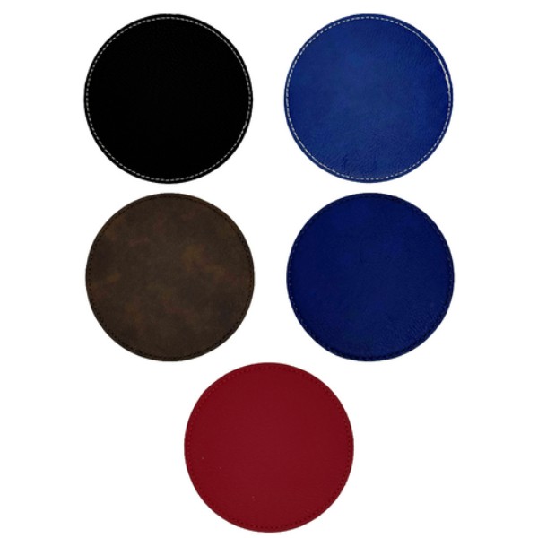 4" Round Leatherette Coaster