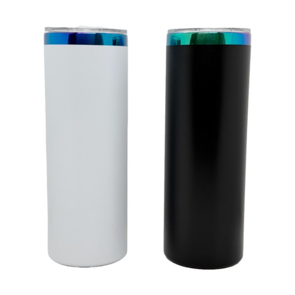 Green/Blue Plated 20 oz Skinny Tumblers