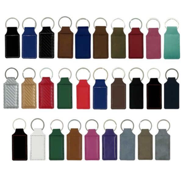 Leatherette Rectangle Keychain