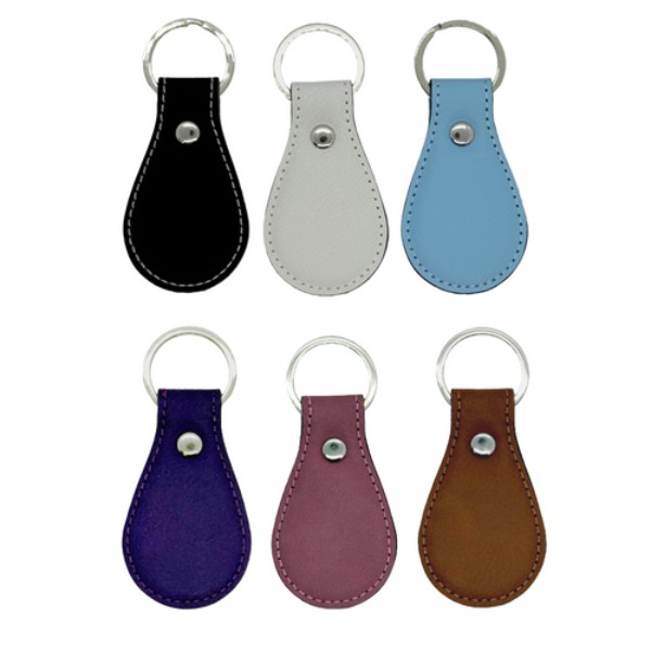Leatherette Teardrop Keychains