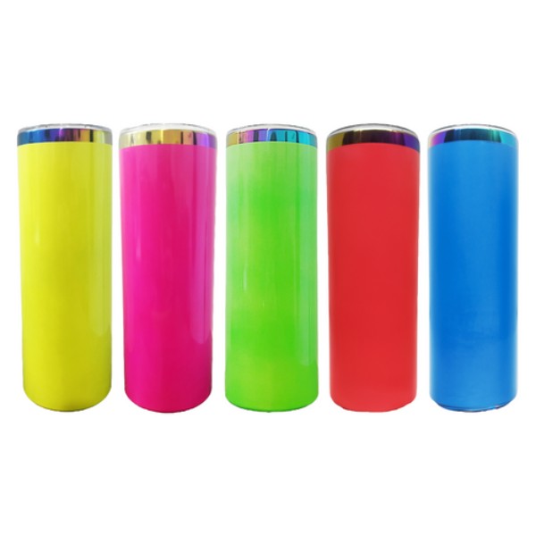 Neon Rainbow 20 oz Skinny Tumblers