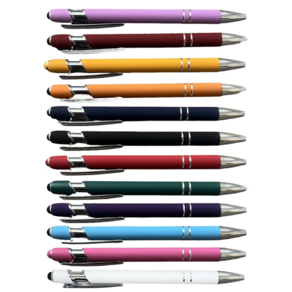 Rubberized Soft Touch Pen with Stylus