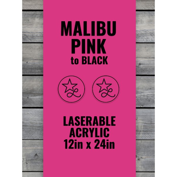 Malibu Pink / Black Laserable Panels (12"x24")