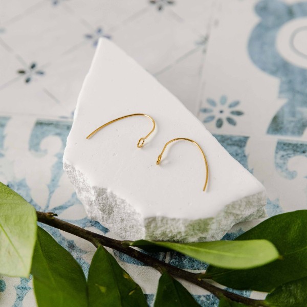 Gold Modern Forward-Facing Stainless Steel Ear Wires, 20 Pieces, Earring Hook #29