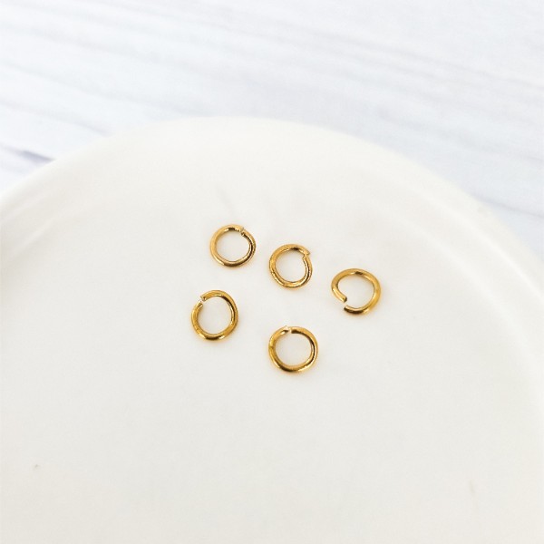 New Premium Gold 4mm Round Stainless Steel Open Jump Rings (22g), 100 Pieces, Jump Ring #1