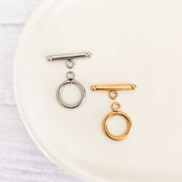 New Premium Toggle Clasp Closure Findings (Silver or Gold), 5 Sets, Chain #26