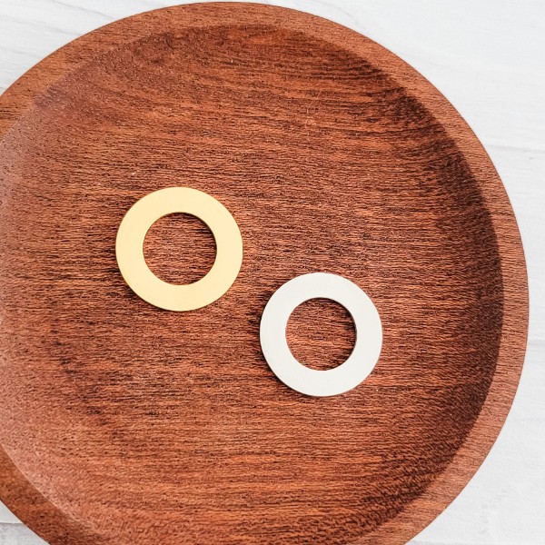 Open Circle Pendants (Silver or Gold), 5 Total Washers, Metal Blank #155
