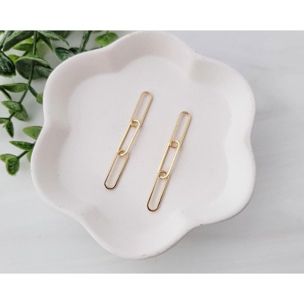 Gold Oval Chain Alloy Charms, 10 Pieces
