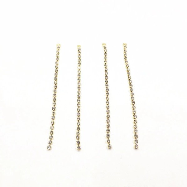 Gold Rhinestone Claw Chain Charms (Single Strand), 10 Pieces, Charm #76