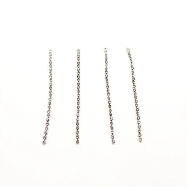 Silver Rhinestone Claw Chain Charms (Single Strand), 10 Pieces, Charm #106