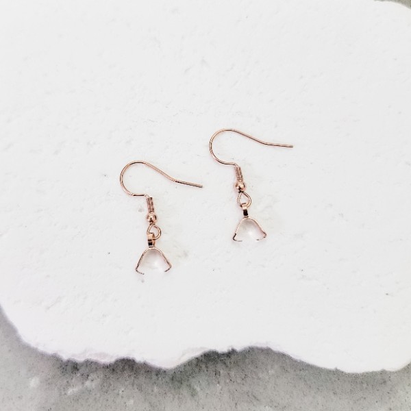 Rose Gold Pinch Bail Stainless Steel Ear Wires, 20 Pieces, Earring Hook #72