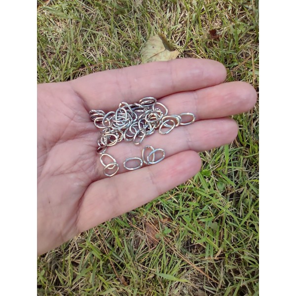 Silver 7x5mm Oval Bulk Stainless Steel Jump Rings (18 gauge), 100 Pieces, Jump Ring #56