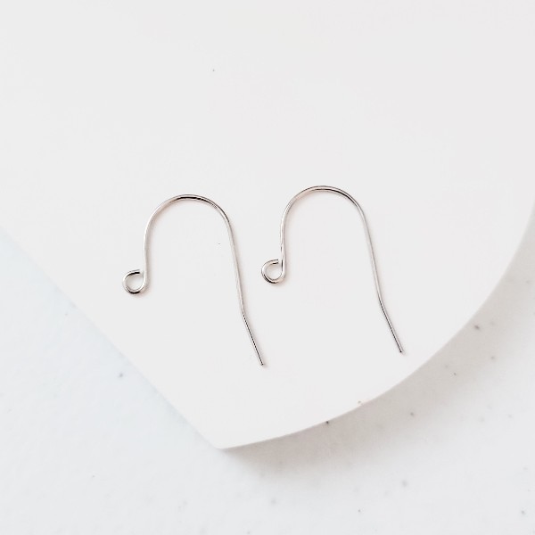 Silver Minimalist Sheperds Stainless Steel Earring Hooks, 20 Pieces, Earring Hook #84