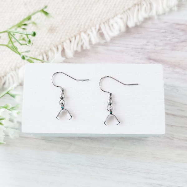 Silver Pinch Bail Stainless Steel Ear Wires, 20 Pieces, Earring Hook #71