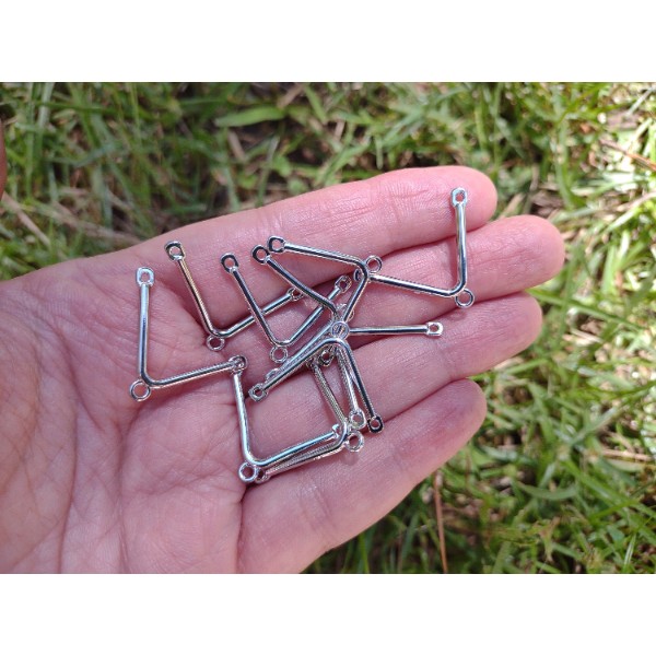 Silver V Shape Connector, 10 Pieces, Connector #59
