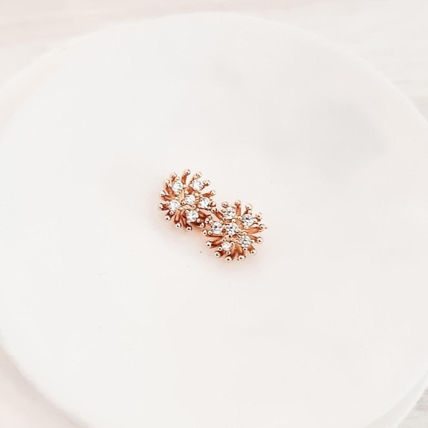 Small Gold Cubic Zirconia Flower Center (9mm Stamen, No Hole), 10 Pieces, Charm #67