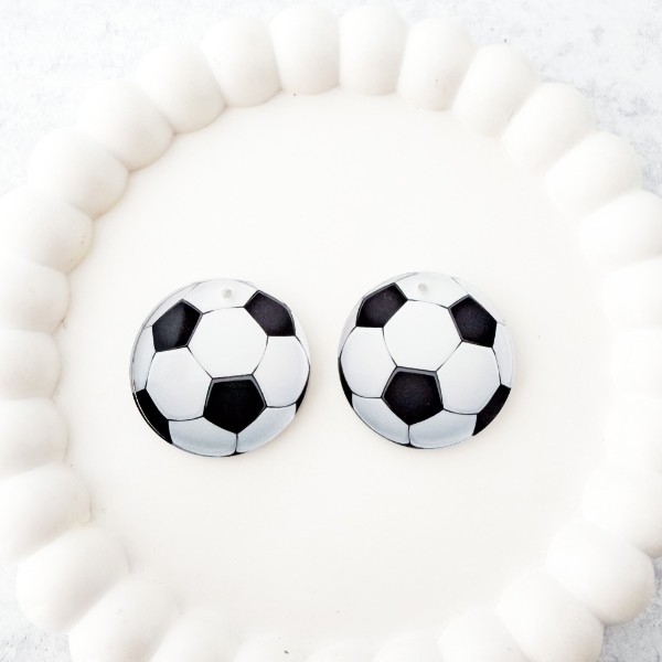 Soccer Ball Earring Blank (1 Pair), Acrylic Print & Cut, Laser Blank #13