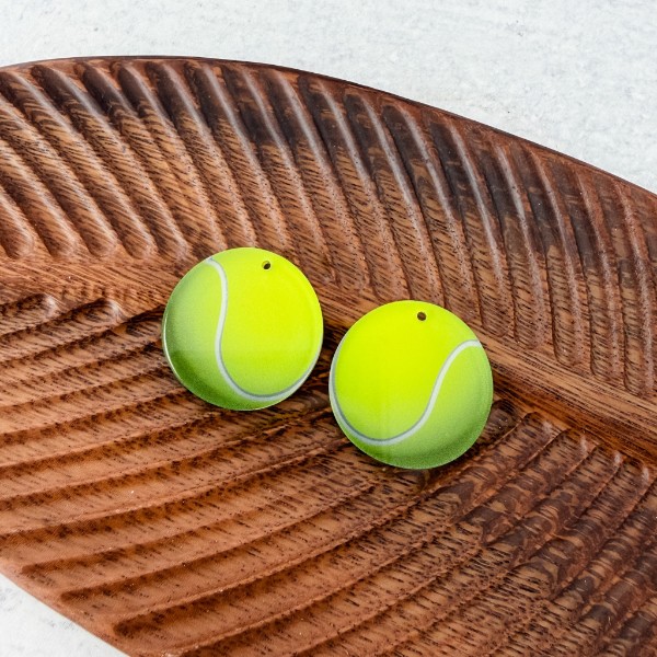 Tennis Ball Earring Blank (1 Pair), Acrylic Print & Cut, Laser Blank #11