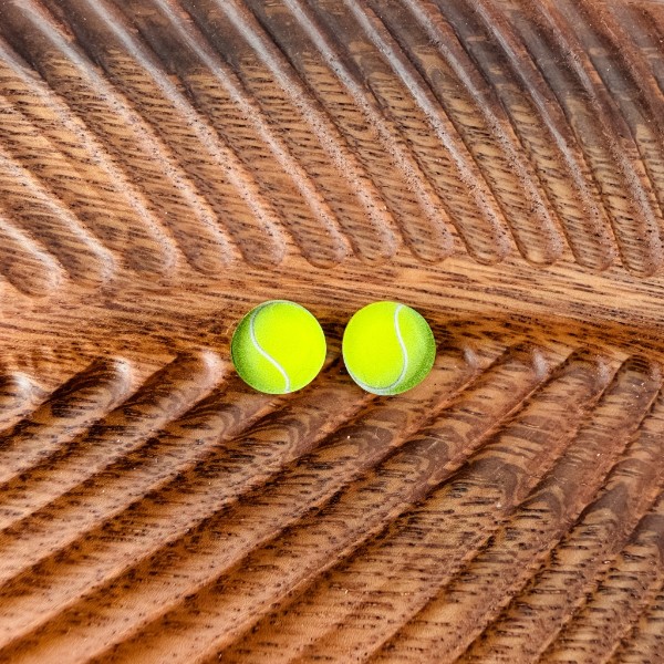 Tennis Ball Stud Blank (5 Pairs), Acrylic Print & Cut, Laser Blank #21