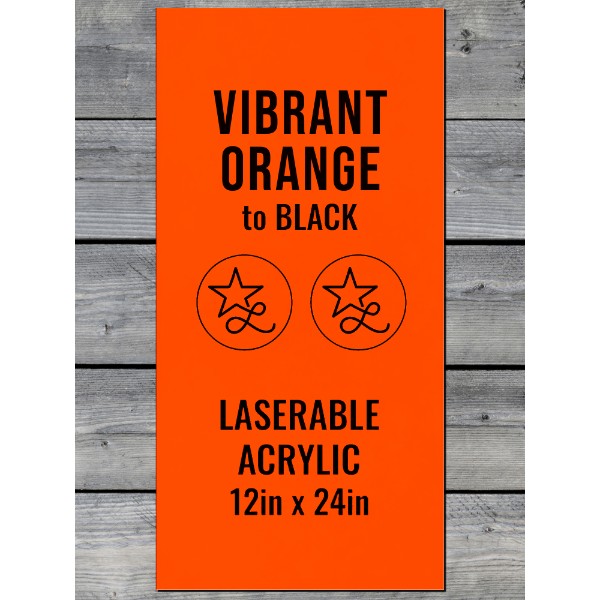 Vibrant Orange / Black Laserable Panels (12"x24")