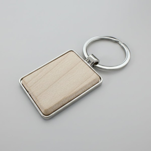 Wooden Rectangle Keychain